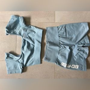 Bo+tee matching baby blue workout set!